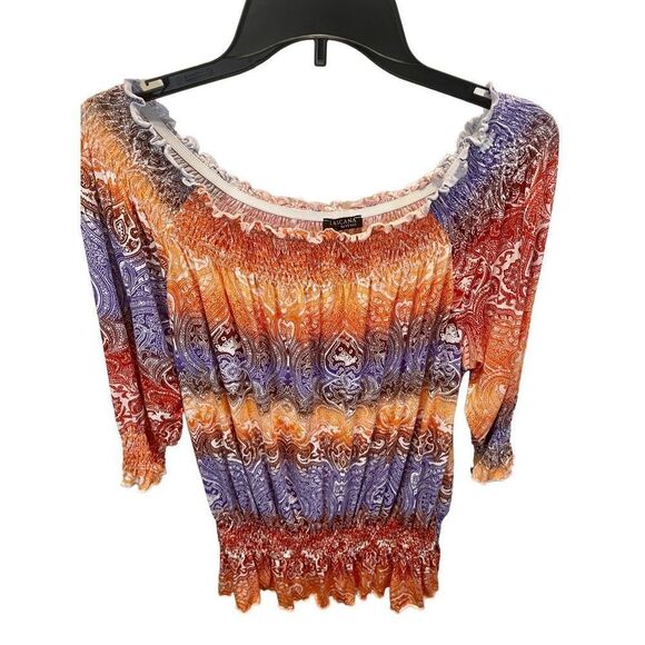 Lascana for Venus Top Blouse Shirt Size Medium Summer Boho Off-shoulder - Picture 1 of 6